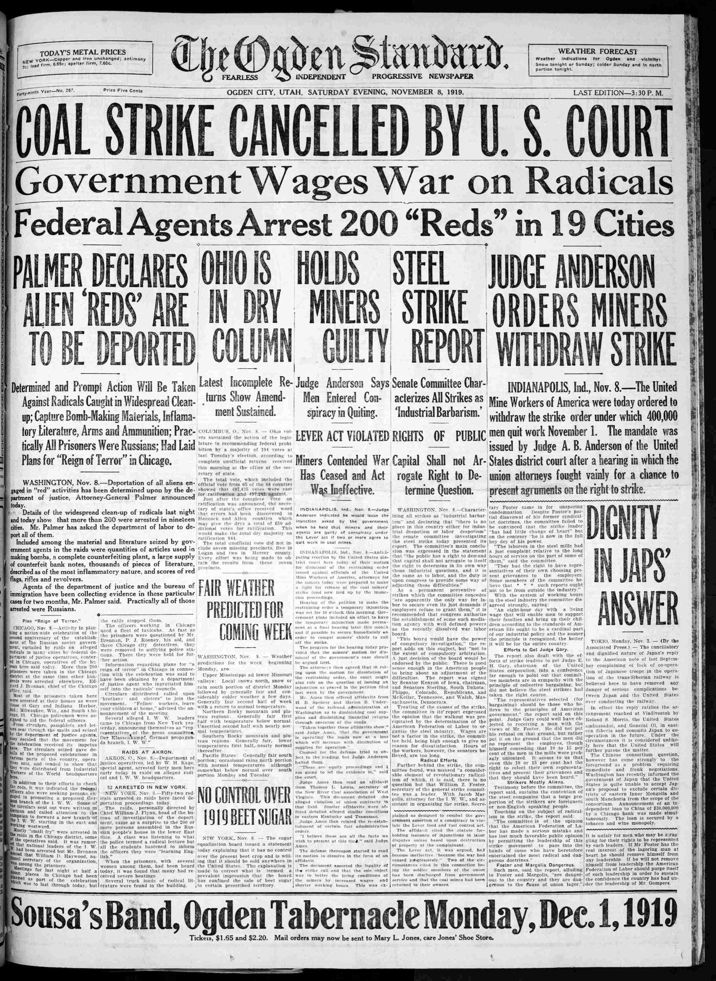 Introduction - Palmer Raids: Topics in Chronicling America - Research  Guides at Library of Congress