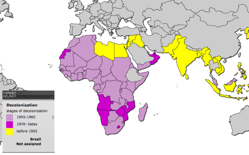 Деколонизация африки карта